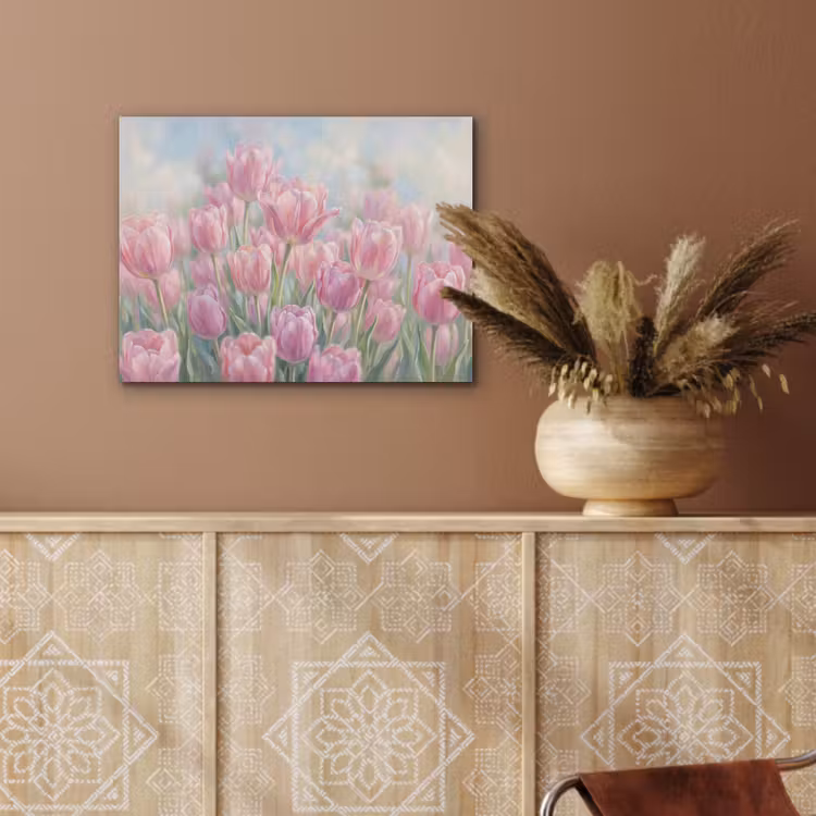 Tulpen - Veld - Lente - Roze PET vilt klein -sfeer4