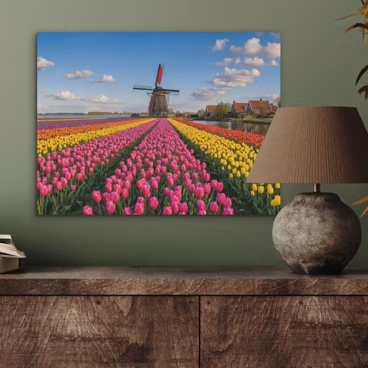 Tulpen - Holland - Molen - Kleurrijk PET vilt klein -sfeer2