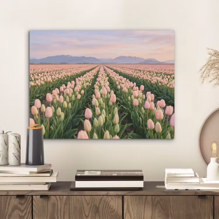 Tulpen - Landschap - Roze PET vilt klein -sfeer1