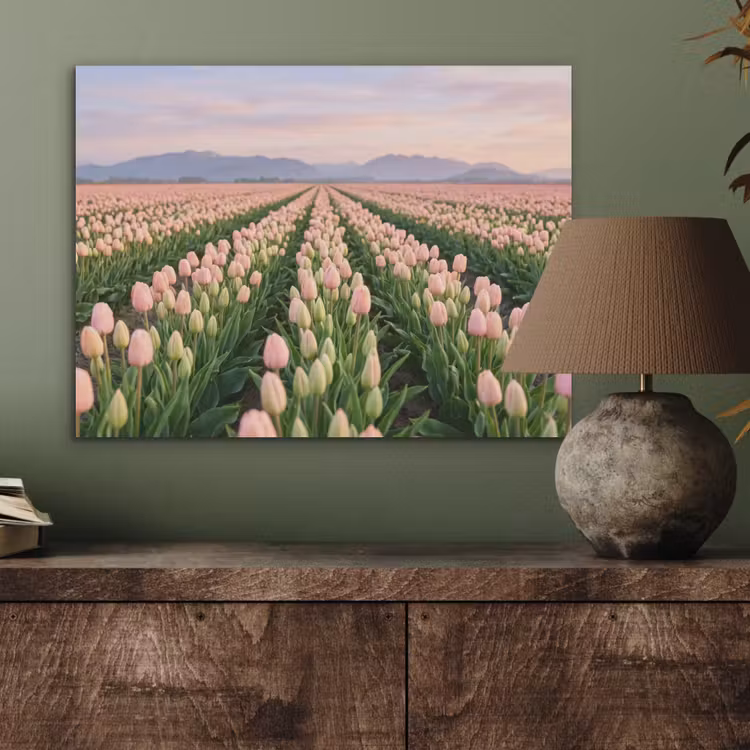 Tulpen - Landschap - Roze PET vilt klein -sfeer2