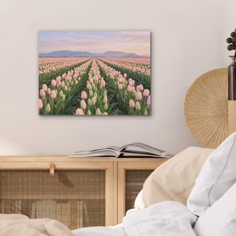 Tulpen - Landschap - Roze PET vilt klein -sfeer3