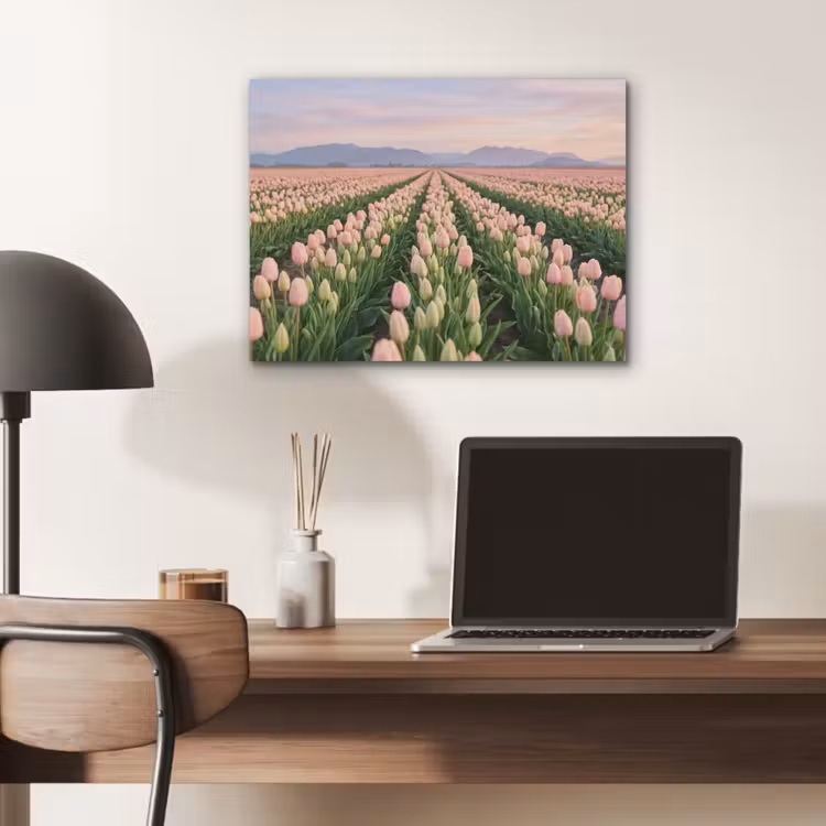 Tulpen - Landschap - Roze PET vilt klein -sfeer5