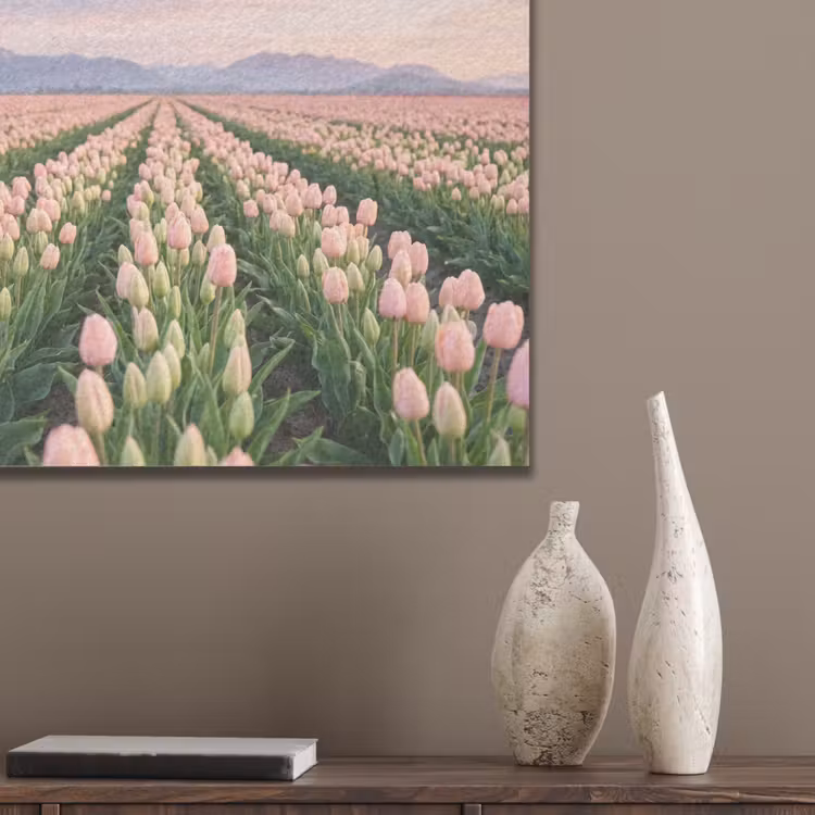 Tulpen - Landschap - Roze PET vilt klein -sfeer6_closeup