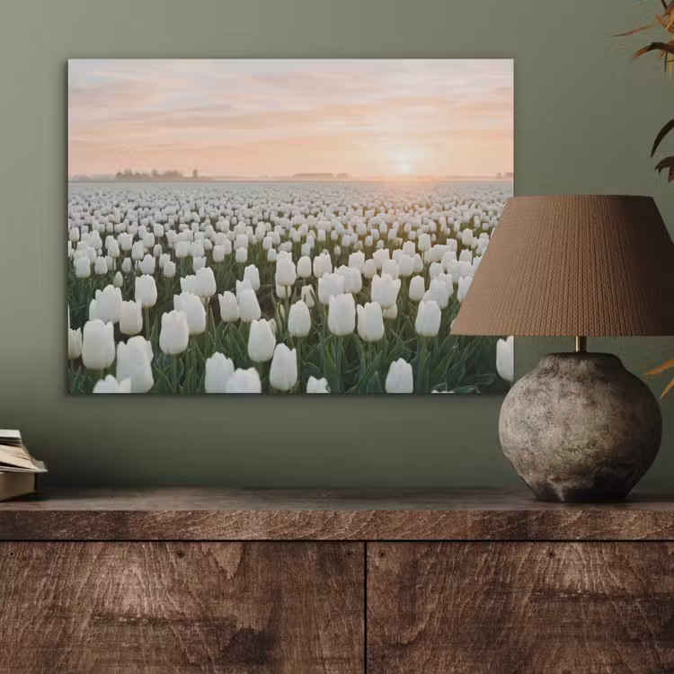 Tulpen - Landschap - Wit PET vilt klein -sfeer2