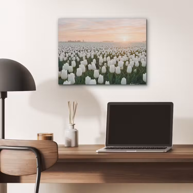 Tulpen - Landschap - Wit PET vilt klein -sfeer5