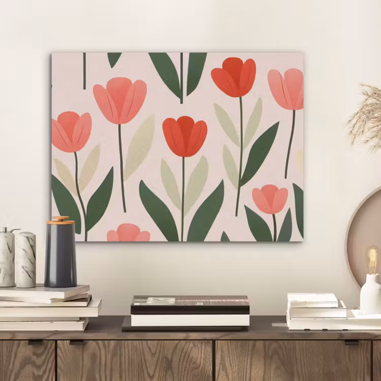Tulpen - Modern - Roze PET vilt klein -sfeer1