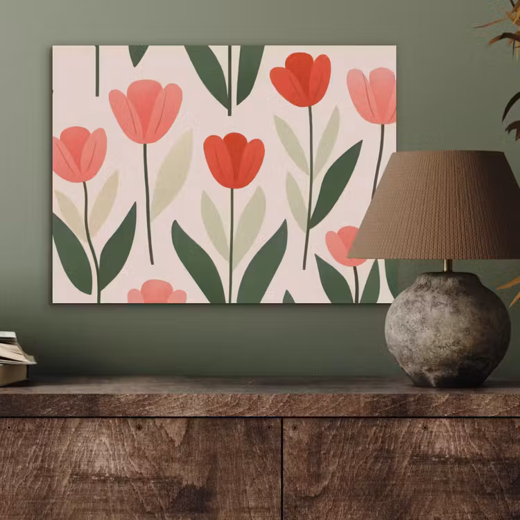 Tulpen - Modern - Roze PET vilt klein -sfeer2
