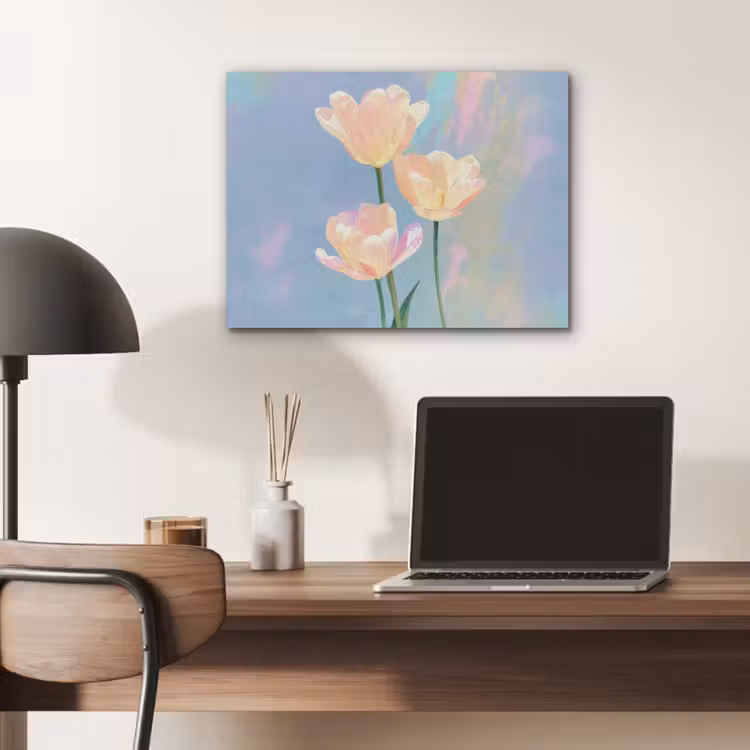 Tulpen - Roze accenten - Blauw PET vilt klein -sfeer5