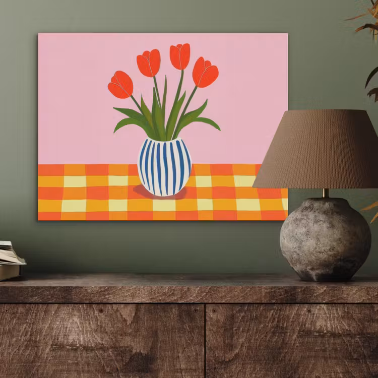 Tulpen - Roze - Vaas PET vilt klein -sfeer2