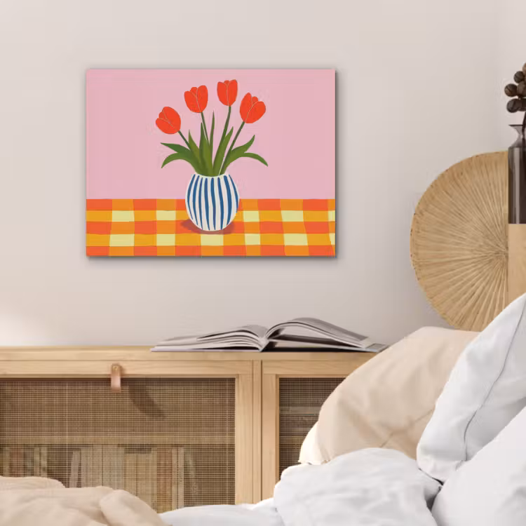 Tulpen - Roze - Vaas PET vilt klein -sfeer3