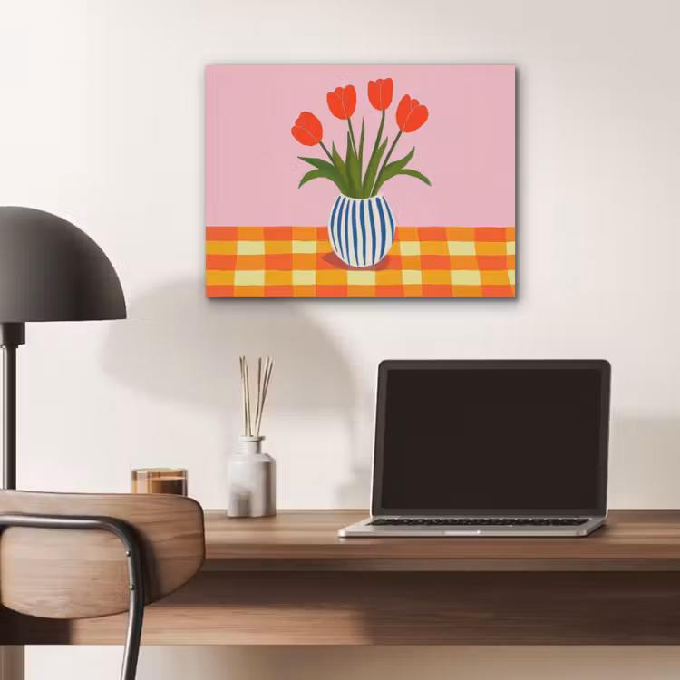 Tulpen - Roze - Vaas PET vilt klein -sfeer5