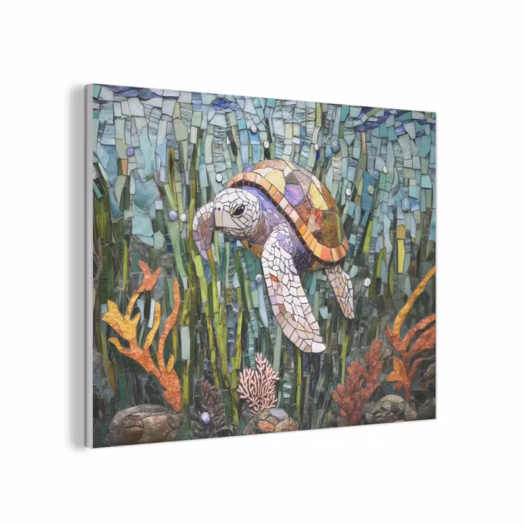 Schildpad - Zeewier - Mozaïek PET vilt klein -3d