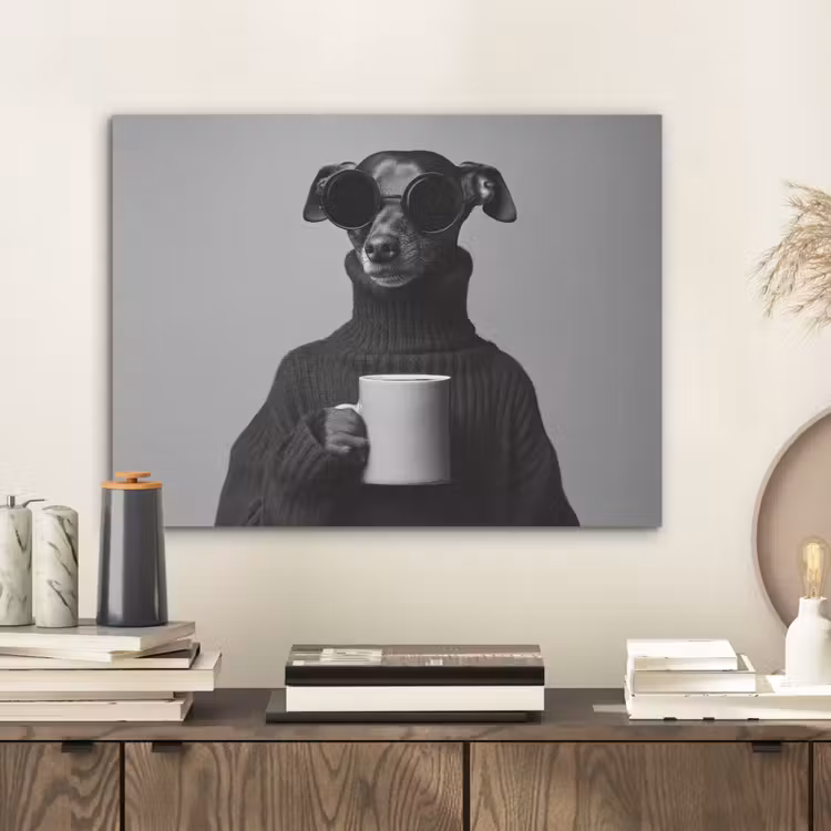 Coltrui - Hond - Bril - Mok PET vilt klein -sfeer1