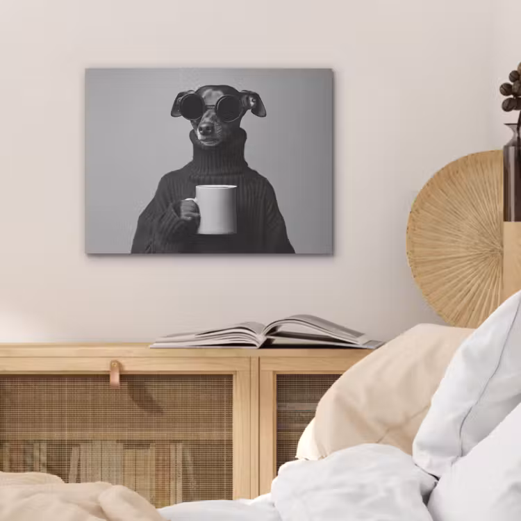 Coltrui - Hond - Bril - Mok PET vilt klein -sfeer3