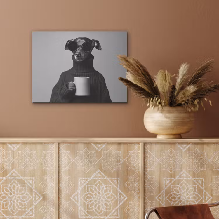 Coltrui - Hond - Bril - Mok PET vilt klein -sfeer4