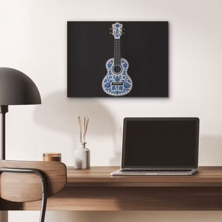 Ukelele - Delfts - Blauw - Muziek PET vilt klein -sfeer5