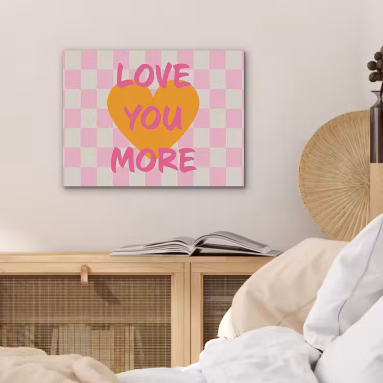 Valentijn - Love - Roze - Oranje PET vilt klein -sfeer3