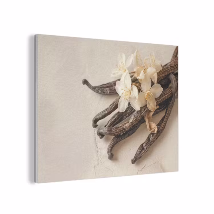 Vanille - Bloemen - Beige PET vilt klein -3d