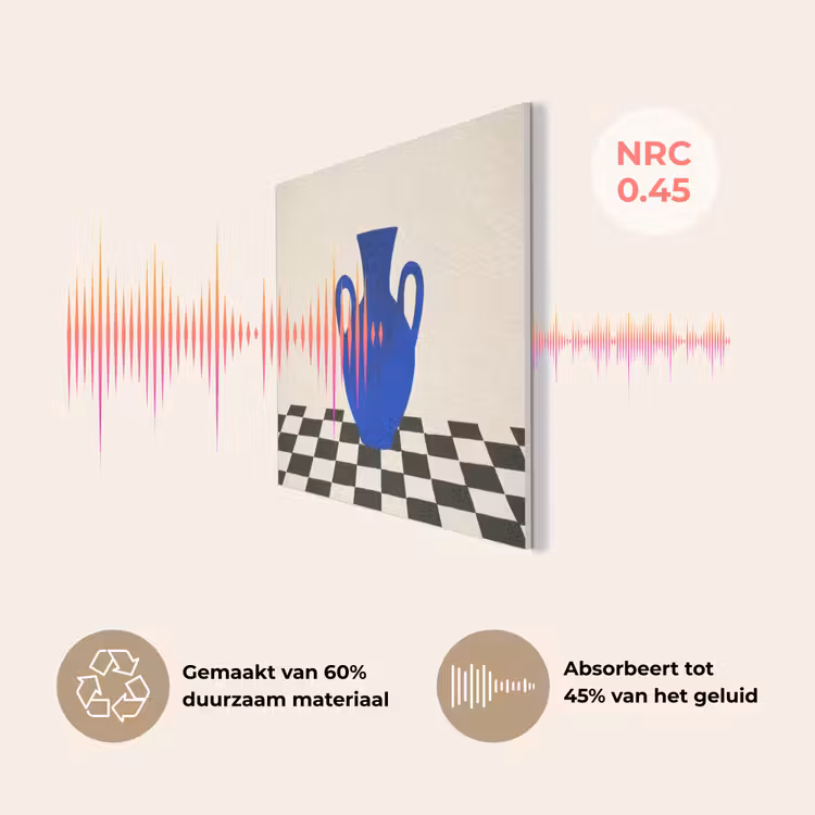Vaas - Blauw - Geblokt - Modern PET vilt klein -USP_NL