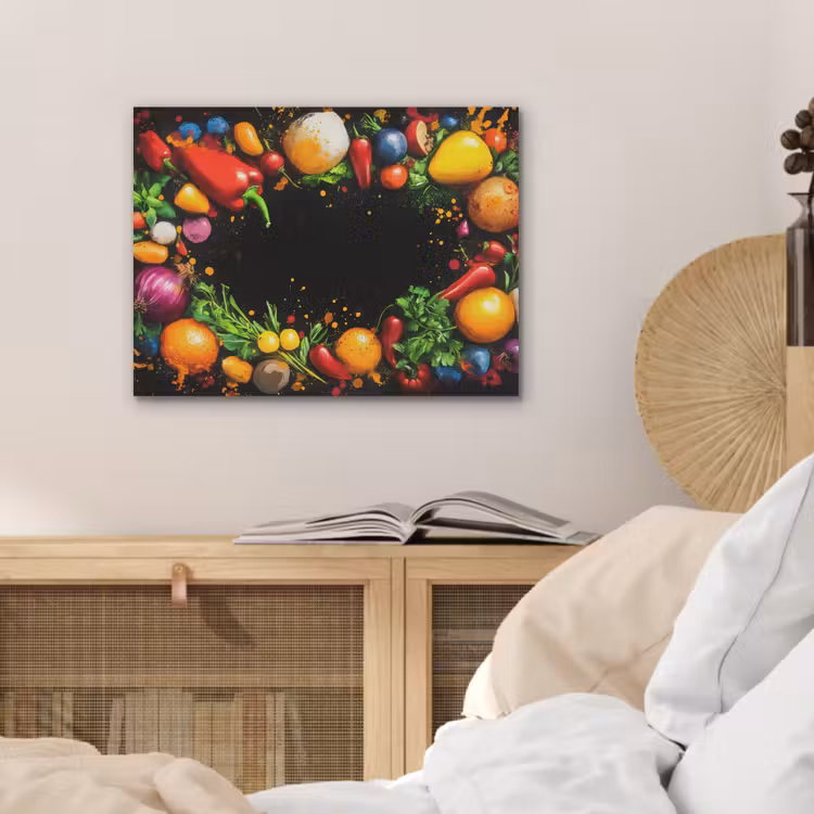Groente - Graffiti - Kleurrijk - Koken - Abstract PET vilt klein -sfeer3