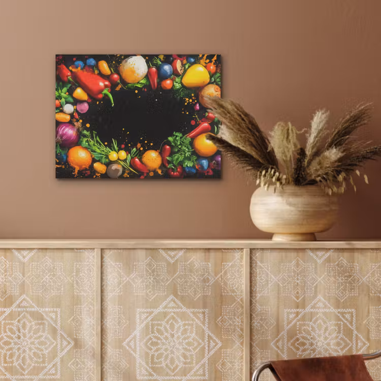 Groente - Graffiti - Kleurrijk - Koken - Abstract PET vilt klein -sfeer4