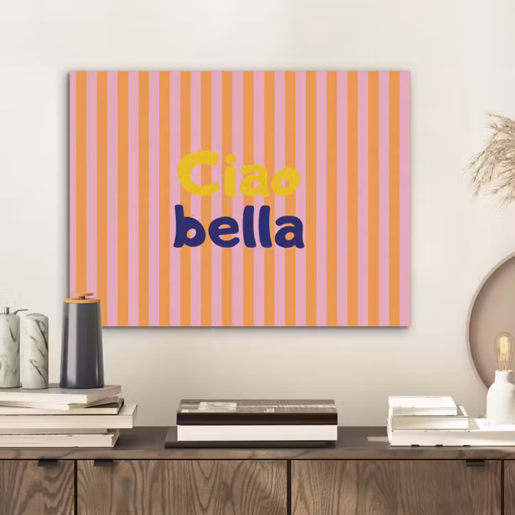 Verticaal - Strepen - Oranje - Ciao bella PET vilt klein -sfeer1