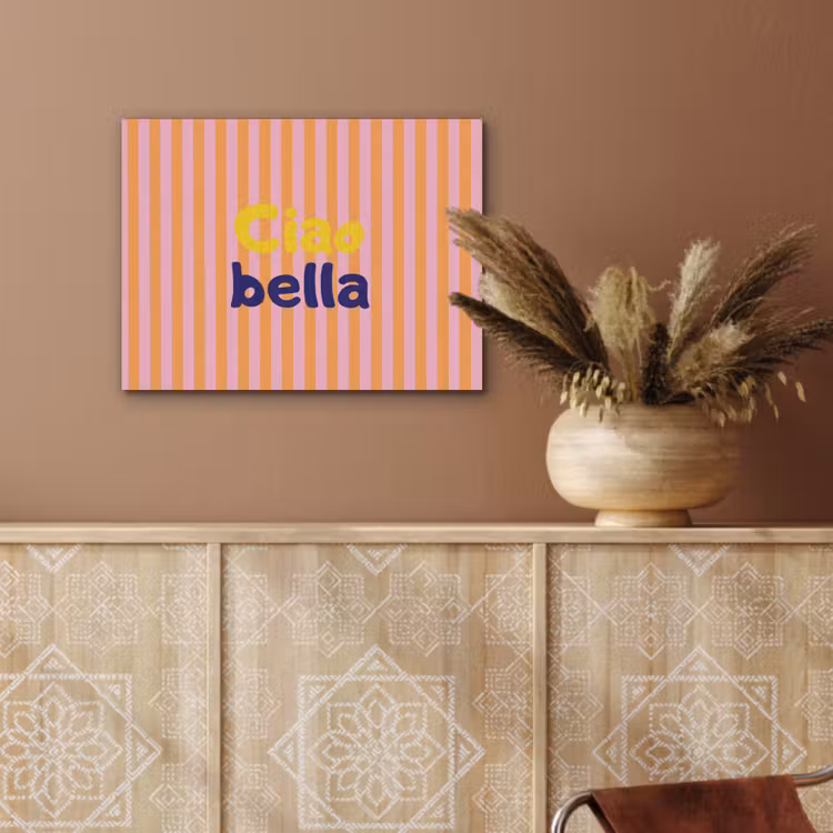 Verticaal - Strepen - Oranje - Ciao bella PET vilt klein -sfeer4