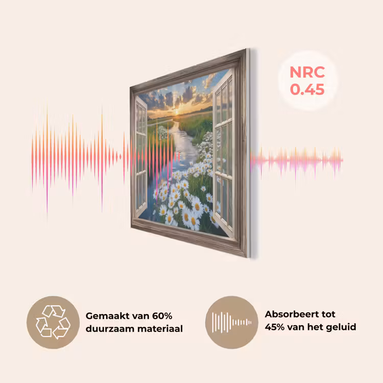 Doorkijk - Landschap - Raam - Water - Zonsondergang PET vilt klein -USP_NL