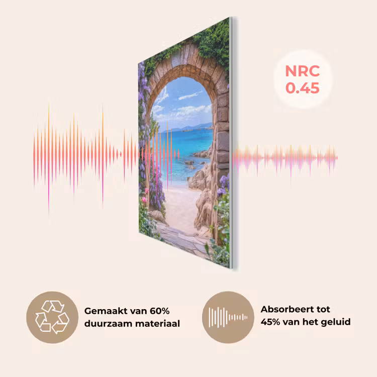Doorkijk - Poort - Zee - Strand - Rotsen PET vilt klein -USP_NL