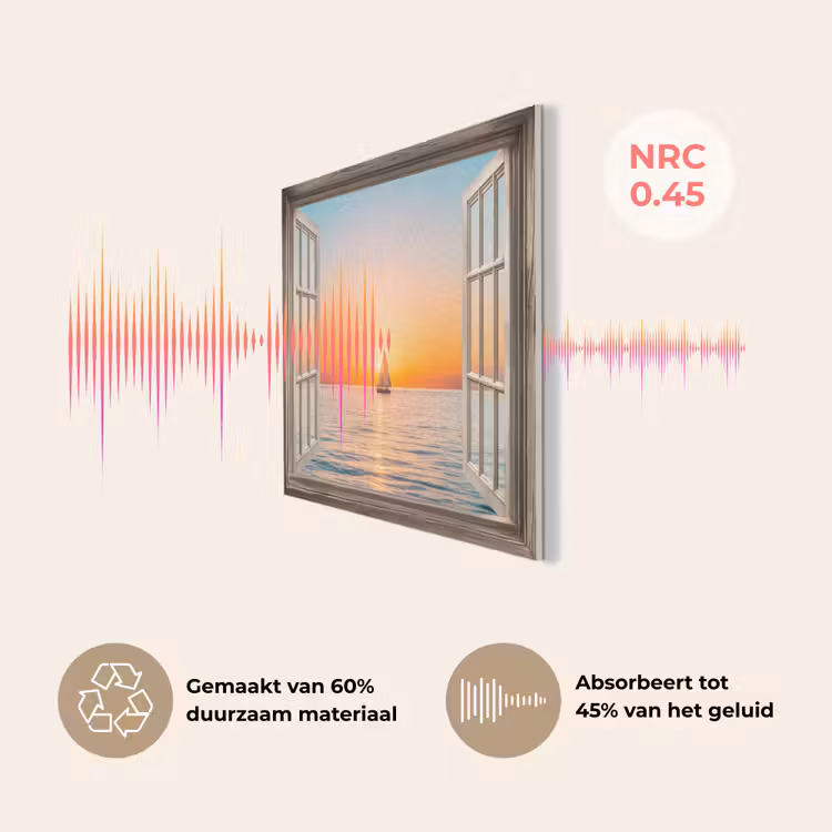 Doorkijk - Zee - Boot - Zonsondergang PET vilt klein -USP_NL