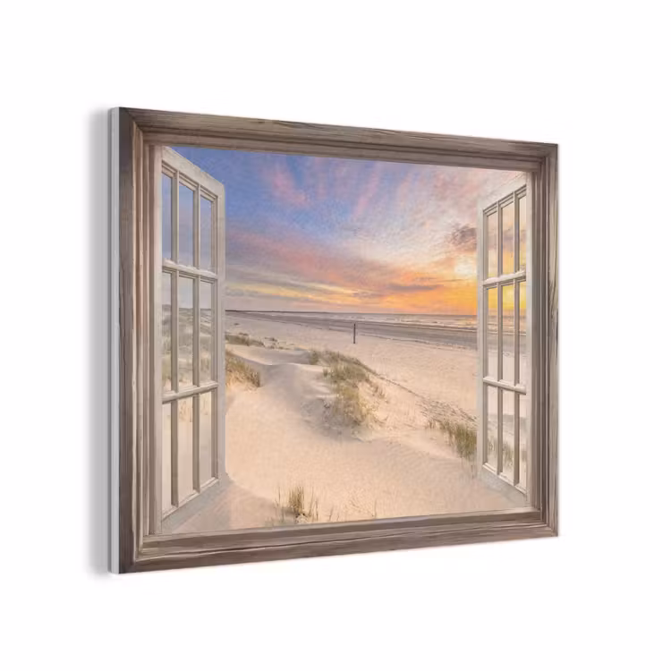 Doorkijk - Strand - Duinen - Natuur - Landschap PET vilt klein -3d