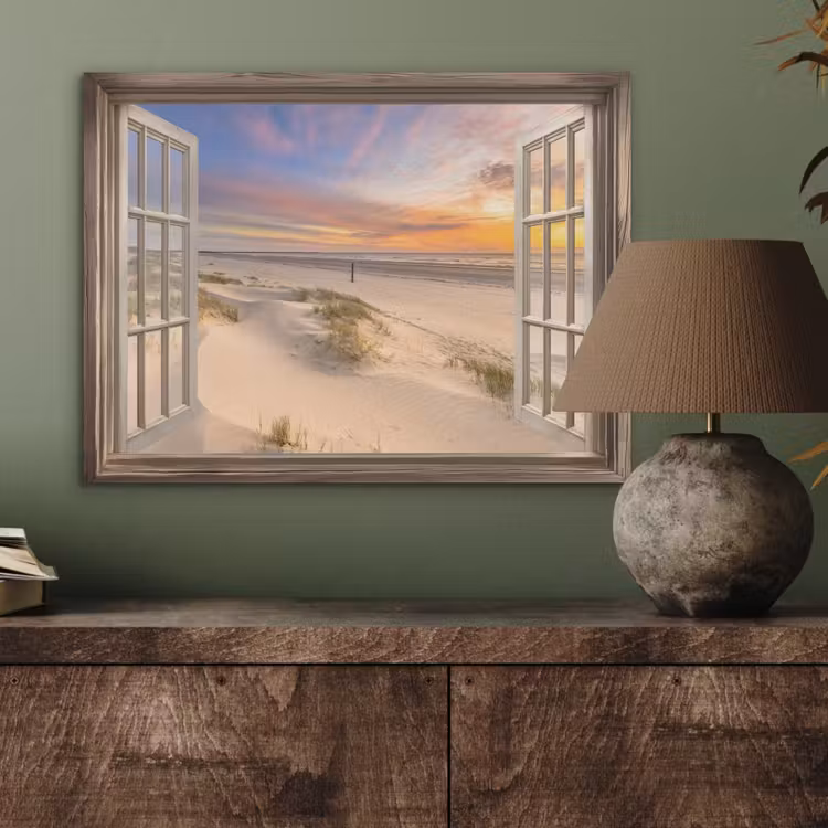 Doorkijk - Strand - Duinen - Natuur - Landschap PET vilt klein -sfeer2