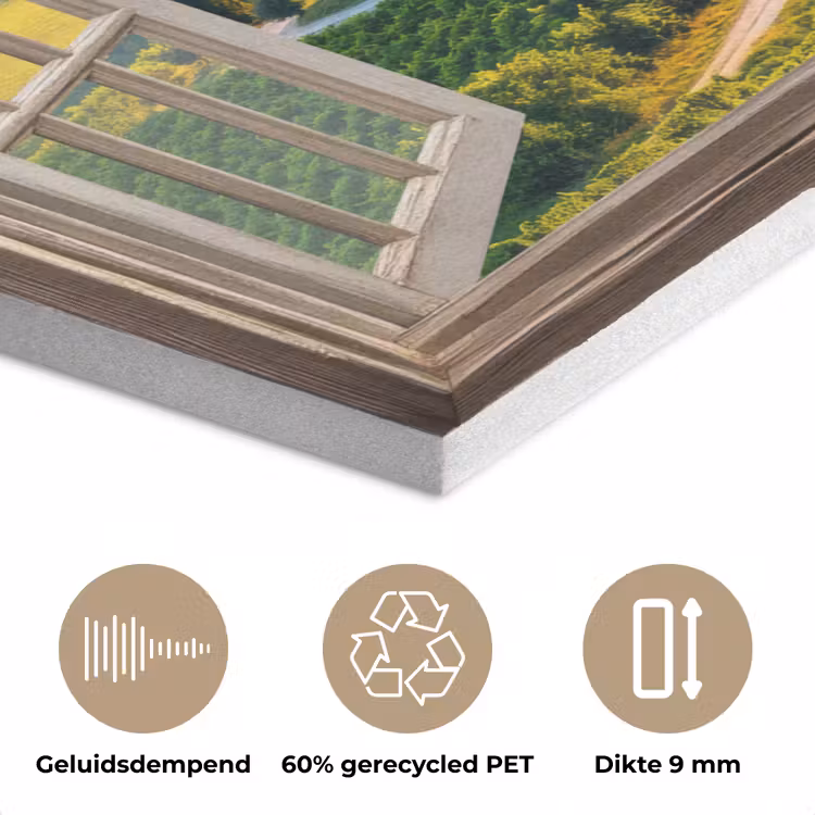 Doorkijk - Toscane - Uitzicht - Landschap - Zomer PET vilt klein -closeup_NL