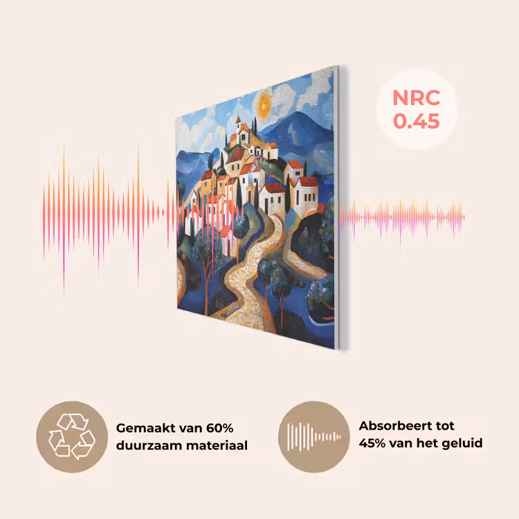 Dorp - Heuvelachtig - Zon - Mozaïek PET vilt klein -USP_NL