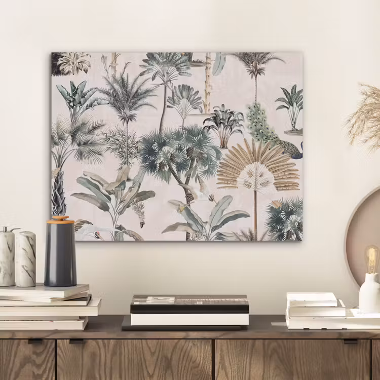 Inductie afdekplaat - Vintage - Jungle - Dieren - Natuur - Inductie beschermer PET vilt klein -sfeer1