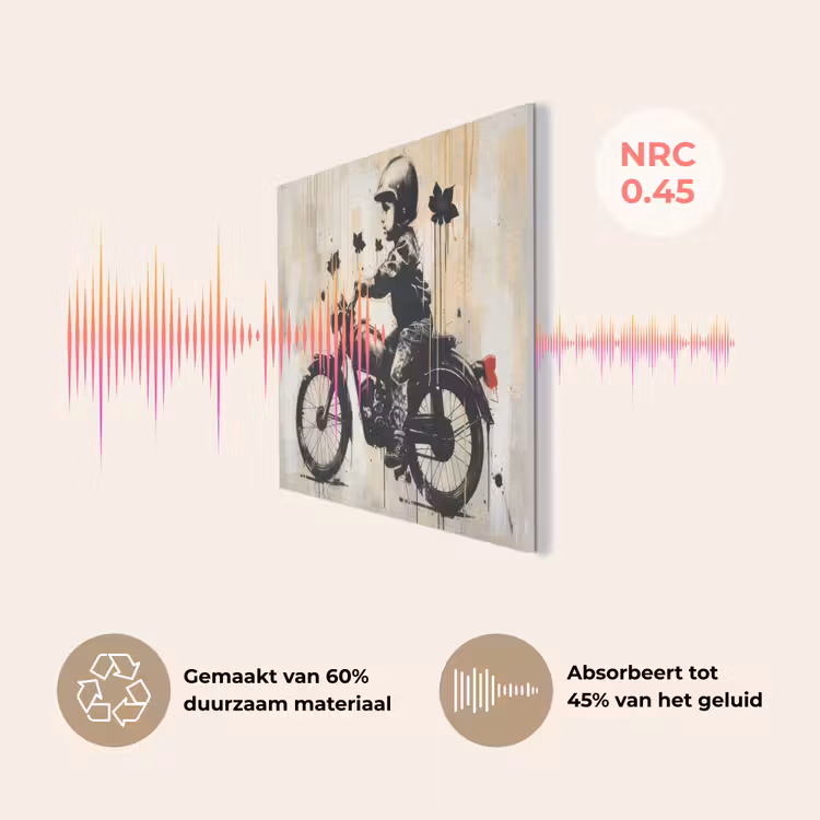 Vintage - Street art - Motor - Jongen - Graffiti - Zwart - Banksy PET vilt klein -USP_NL