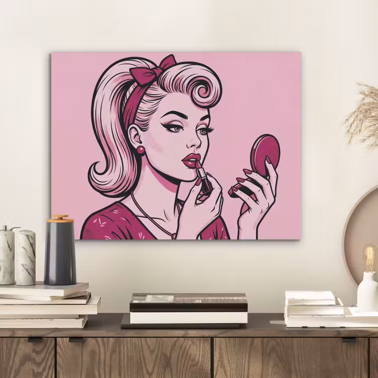 Vintage - Vrouw - Roze PET vilt klein -sfeer1