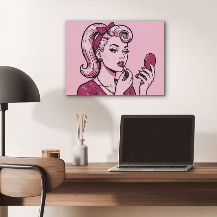 Vintage - Vrouw - Roze PET vilt klein -sfeer5