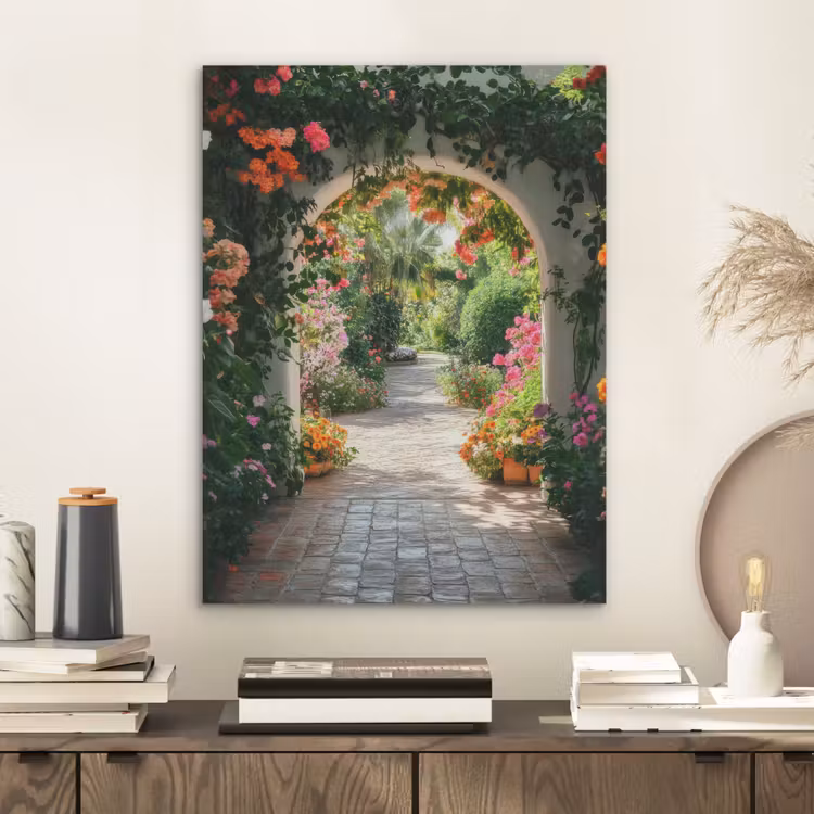 Doorkijk - Bloemen - Natuur - Bloementuin PET vilt klein -sfeer1