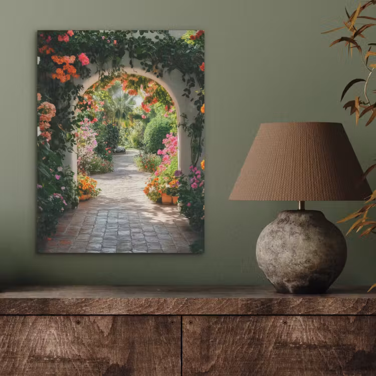 Doorkijk - Bloemen - Natuur - Bloementuin PET vilt klein -sfeer2
