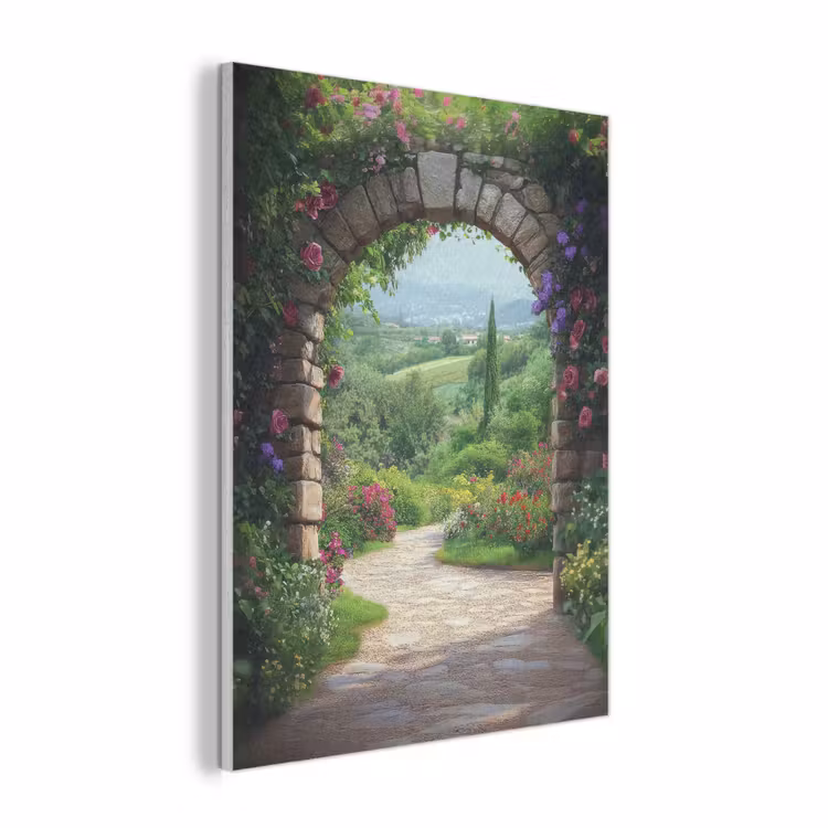Doorkijk - Landschap - Bloemen - Pad - Uitzicht PET vilt klein -3d
