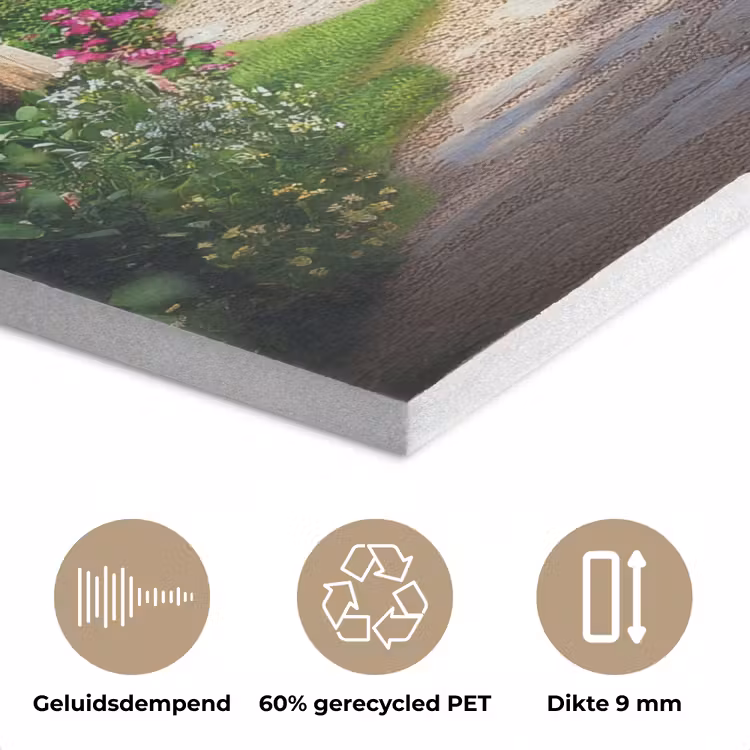 Doorkijk - Landschap - Bloemen - Pad - Uitzicht PET vilt klein -closeup_NL