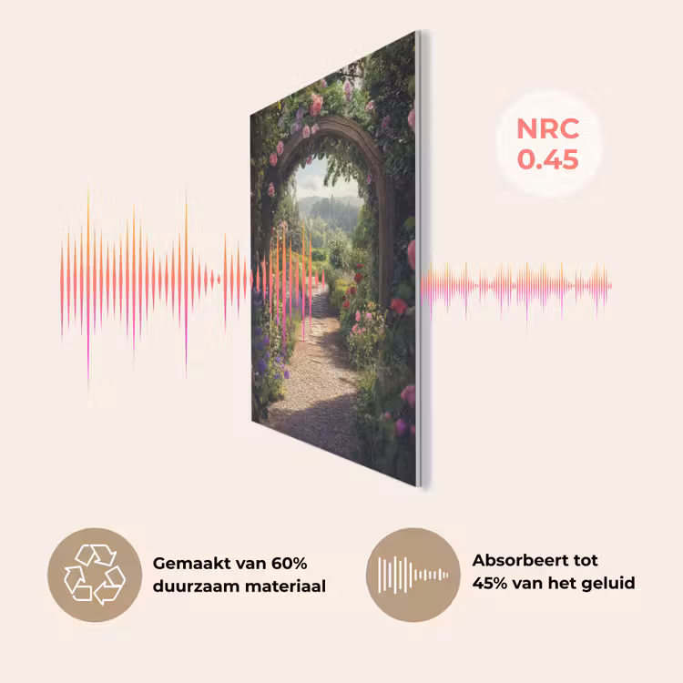 Doorkijk - Landschap - Bloemen - Rozenboog - Natuur PET vilt klein -USP_NL