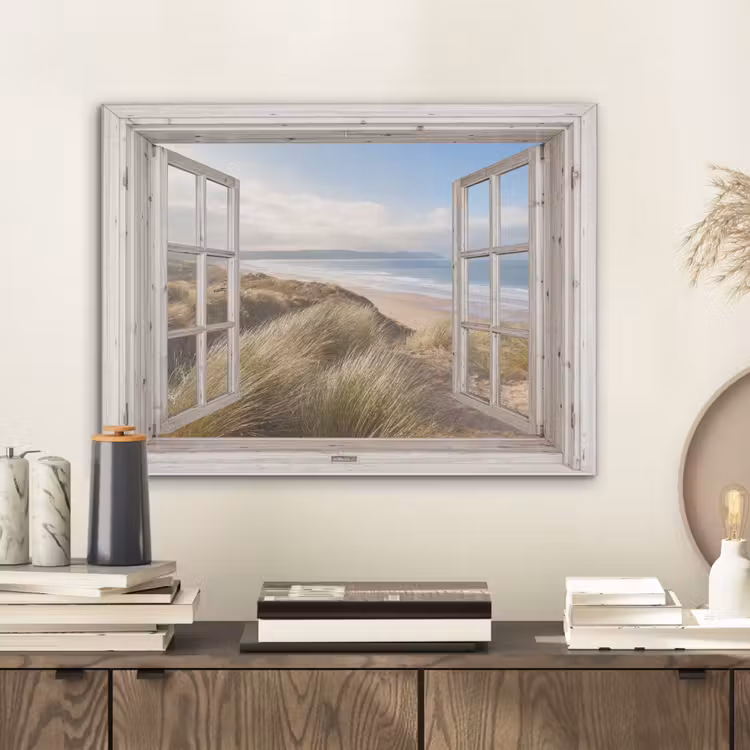Doorkijk - Zee - Strand - Duinen PET vilt klein -sfeer1