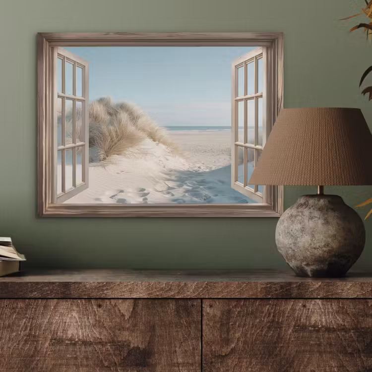 Doorkijk - Helmgras - Duinen - Zee - Landschap PET vilt klein -sfeer2
