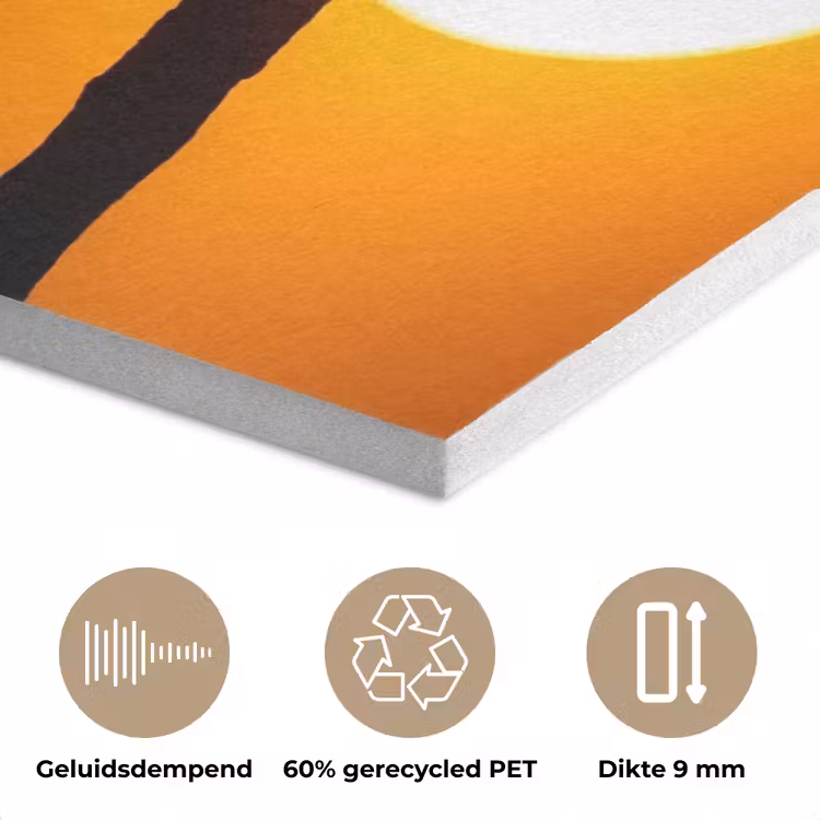 Gier - Tak - Zon - Oranje PET vilt klein -closeup_NL