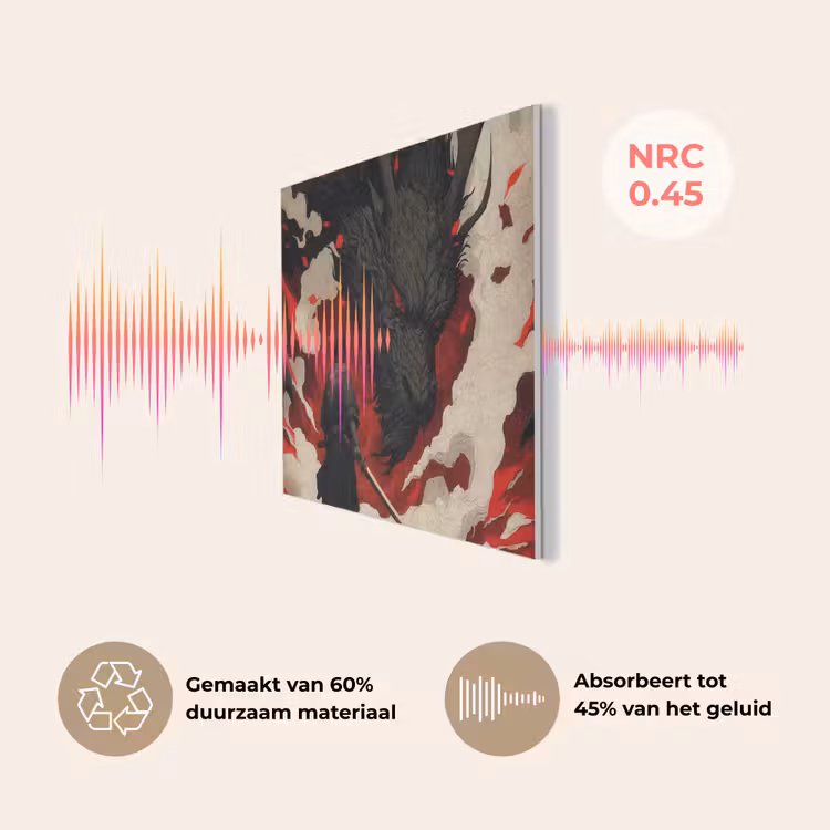 Krijger - Draak - Zwart - Rood - Rook PET vilt klein -USP_NL