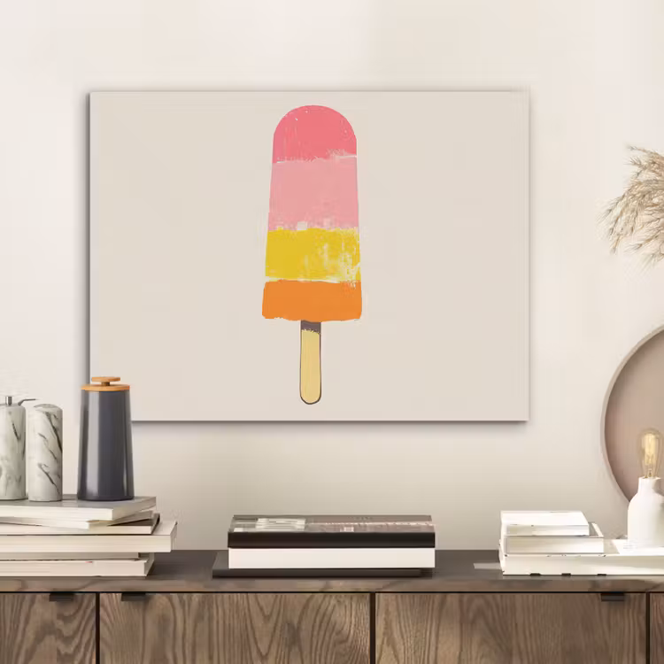 Waterijsje - Retro - Stokje - Roze PET vilt klein -sfeer1