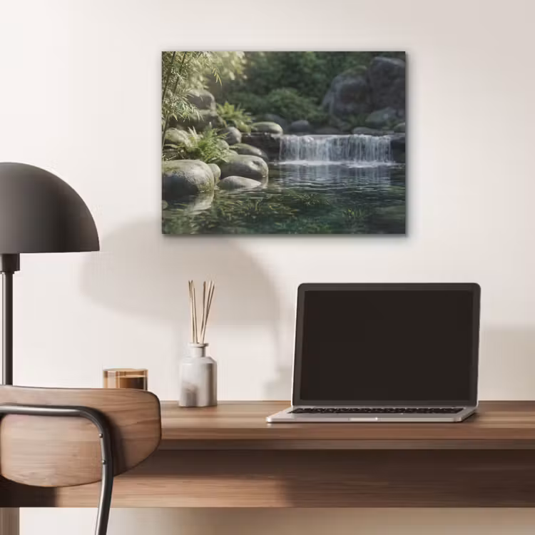 Beek - Waterval - Natuur - Groen PET vilt klein -sfeer5