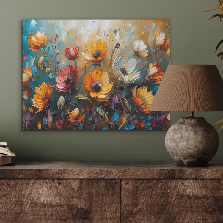 Watercolor - Bloemen - Kunst - Modern PET vilt klein -sfeer2